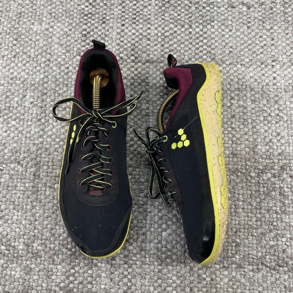 Vivobarefoot Primus Trail Shoes Womens EU 41 Black Burgundy Yellow Minimalist